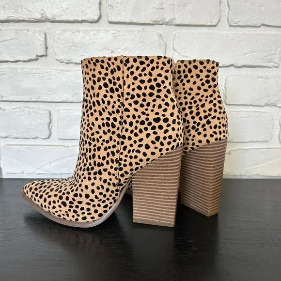 Just Fab Ivan'a Animal Print Heeled Pointed Toe Bootie Women's‎ 6.5 - Picture 2 of 8